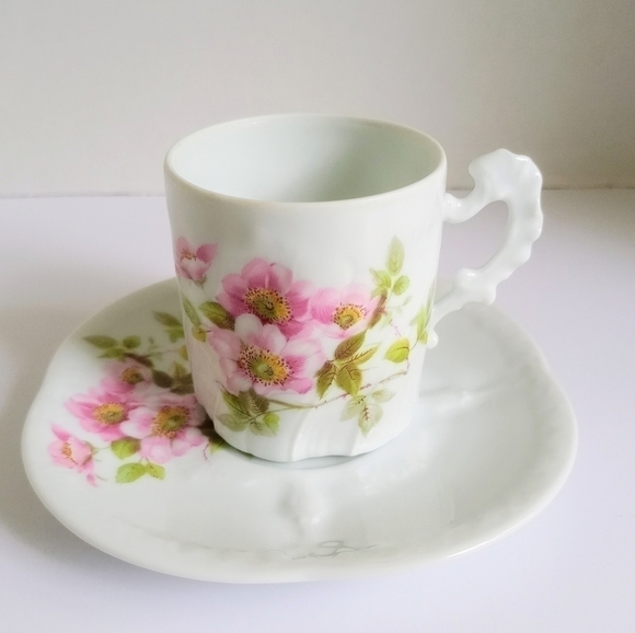 Limoges Giraud vintage tea cup demi tasse with saucer - Picture 2 of 8